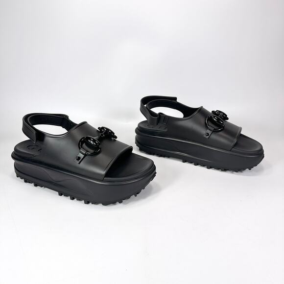 Gucci Horsebit Flatform Rubber Sandal - Women’s 6 - Picture 2 of 8